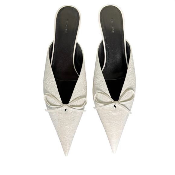 Balenciaga NIB Knife Bow 40mm Mule in White Size 39.5 - Picture 3 of 16
